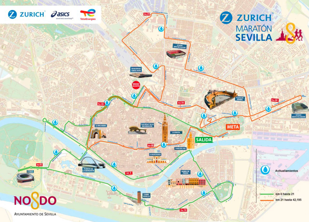 Mappa Maratona di Siviglia