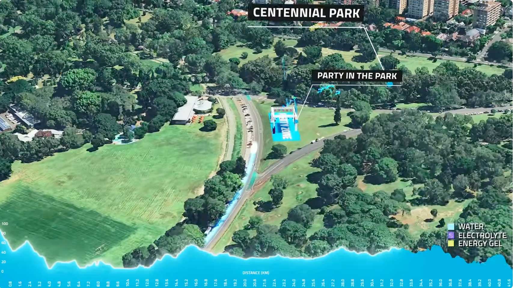 Screenshot percorso Maratona di Sydney